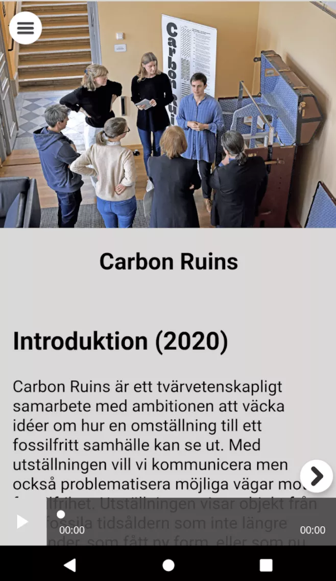 Skärmdump från Carbon Ruins app. Foto